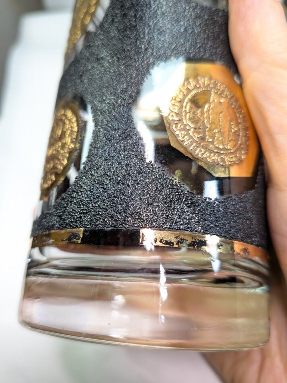 Set of 8 Vintage Culver Glass Panama Pacific 22k Gold Coin Highball Tumblers MCM - Picture 10 of 12